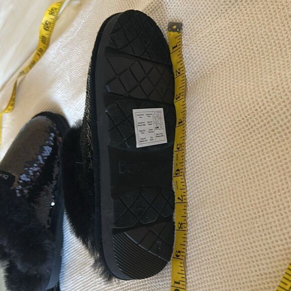 Bear paw Loki Exotic Black Sequin Slippers, Size 6, NWOT - Picture 11 of 12
